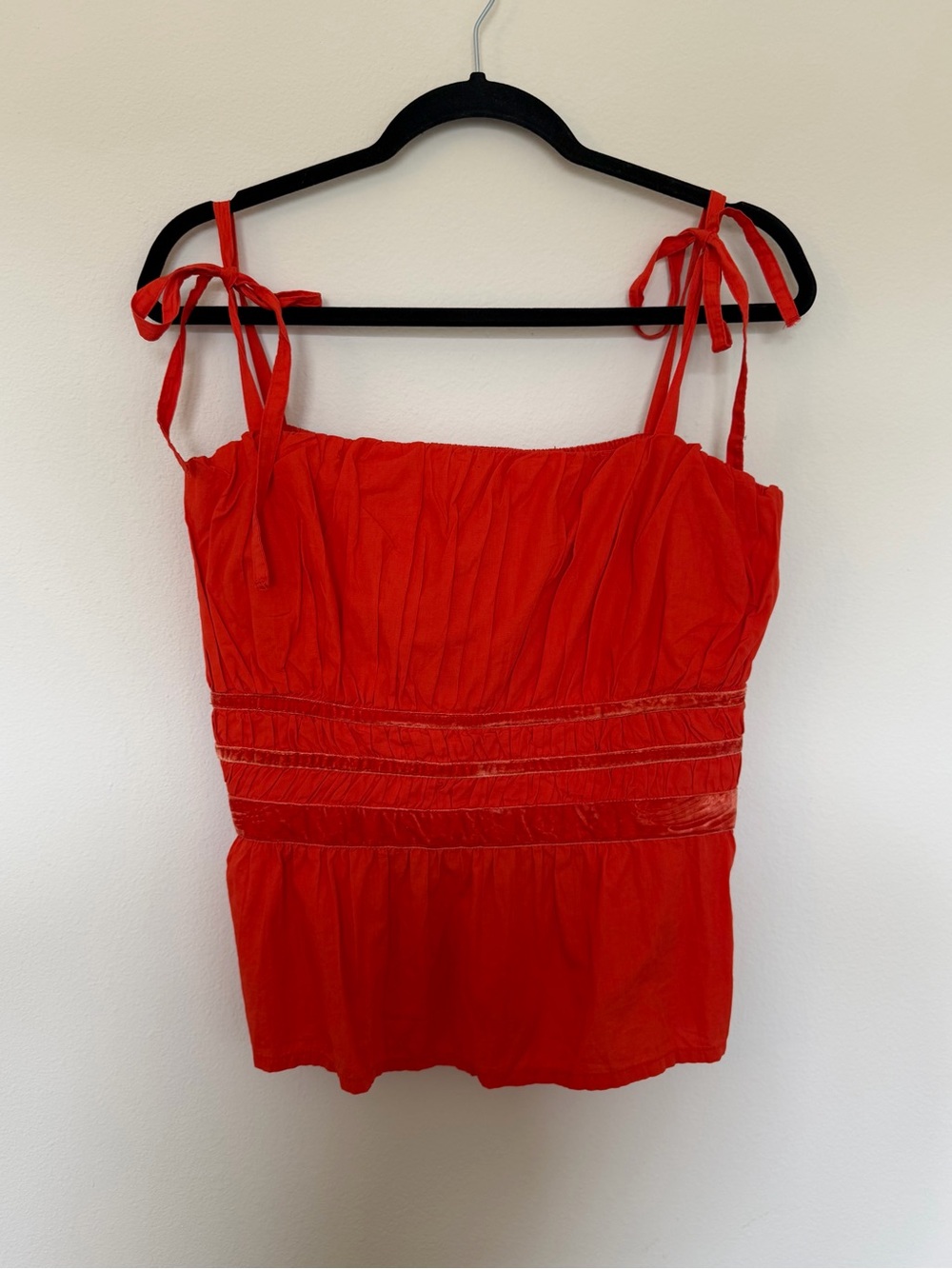 Maeve Anthropologie Orange Tank Top Velvet Trim NWT Size XL